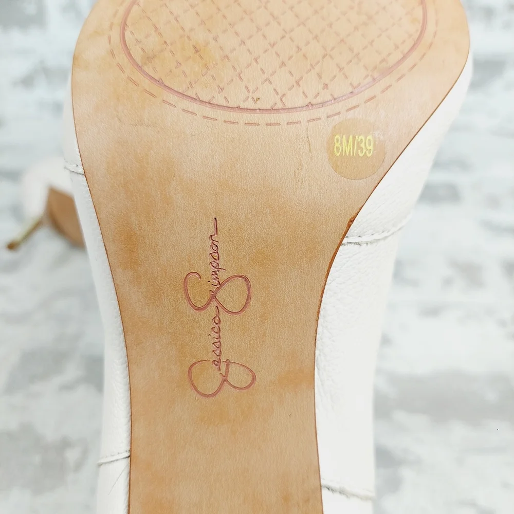 NEW Jessica Simpson Nelda Cream/Off White Faux Leather Western Ankle Boots M1038 - Picture 9 of 12